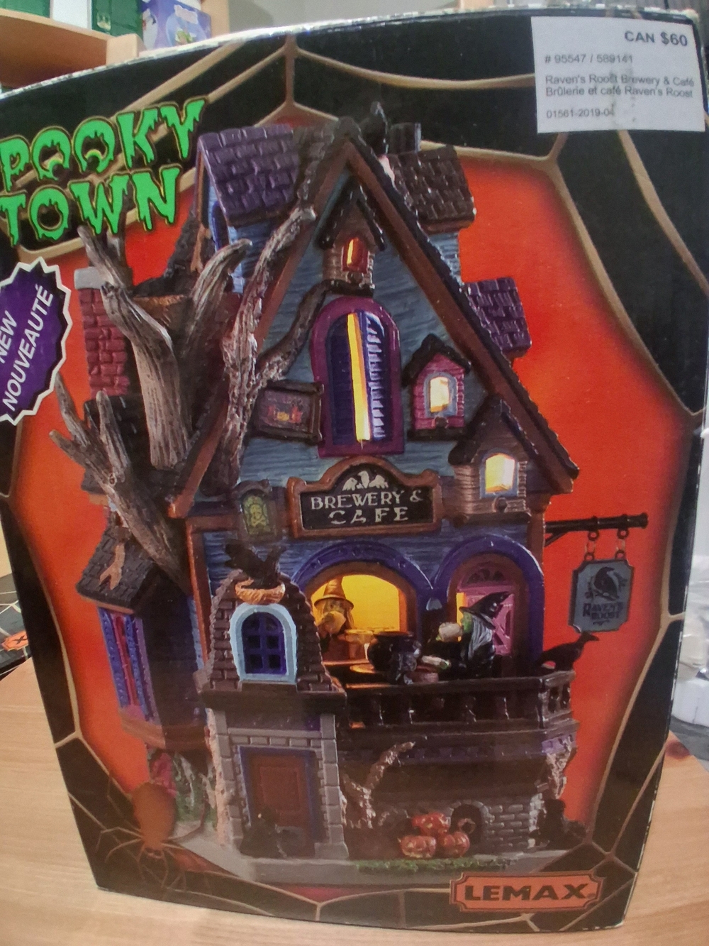 Lemax Spooky Town Raven's Roost Brewery & Café - Purple, Orange, Blue